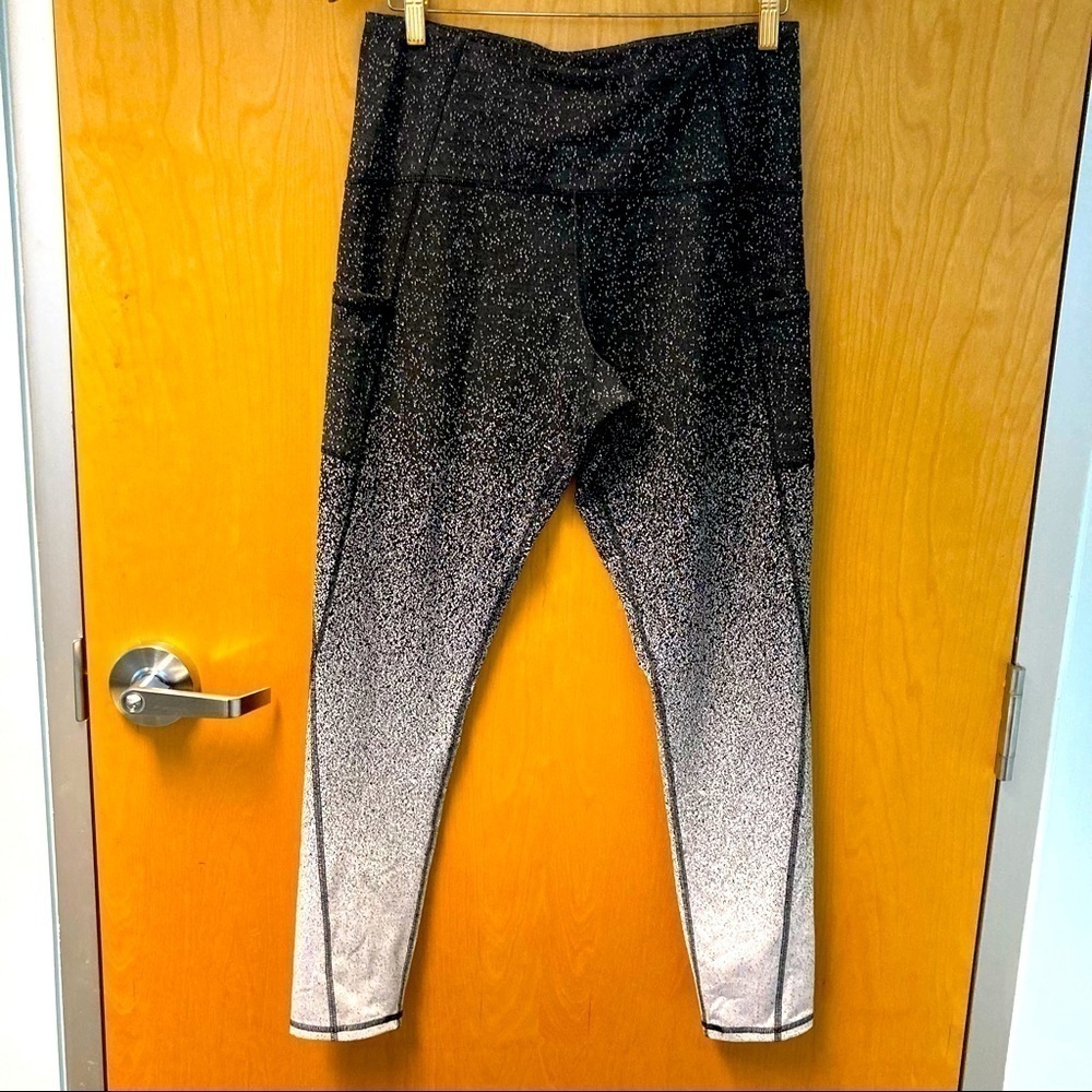 CHAMPION Sz XL Ombre Tiny Dots Leggings Activewear Tights w/ Pockets